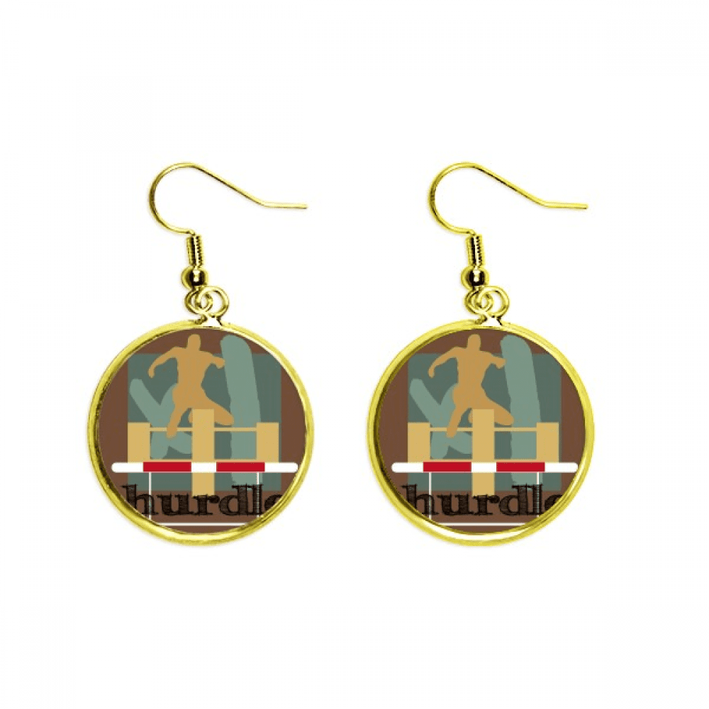 china sports track field hurdle earring dangle en drop earring jewelry woman