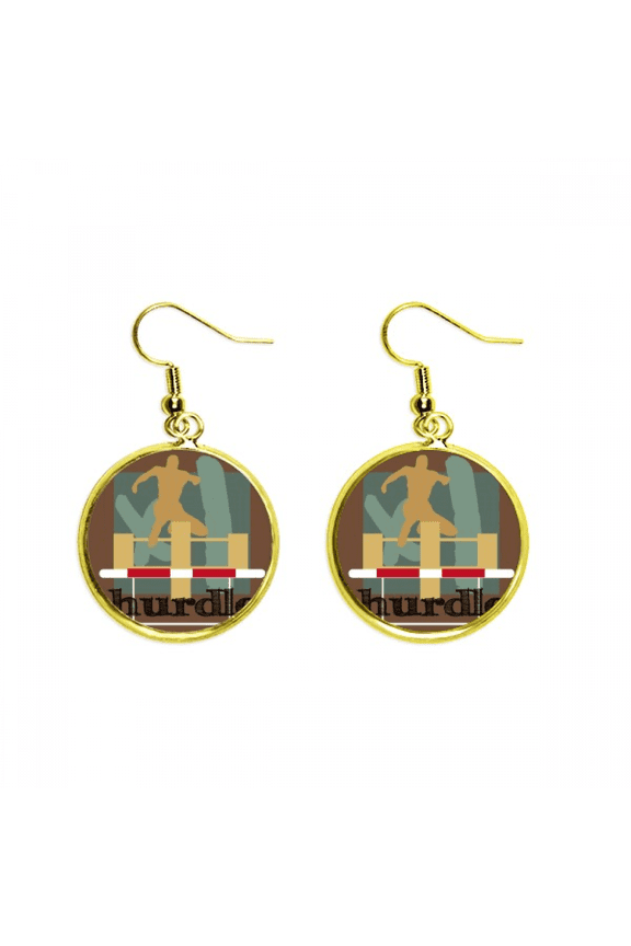 china sports track field hurdle earring dangle en drop earring jewelry woman