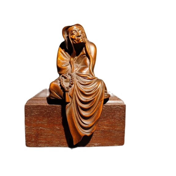 chinese boxwood carving vintage wooden ornaments buddha decorative sculpture Houses room Table edge mini