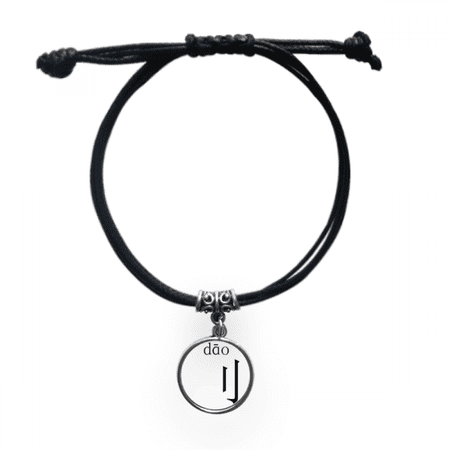 chinese character compnt dao bracelet leather wristband black jewelry