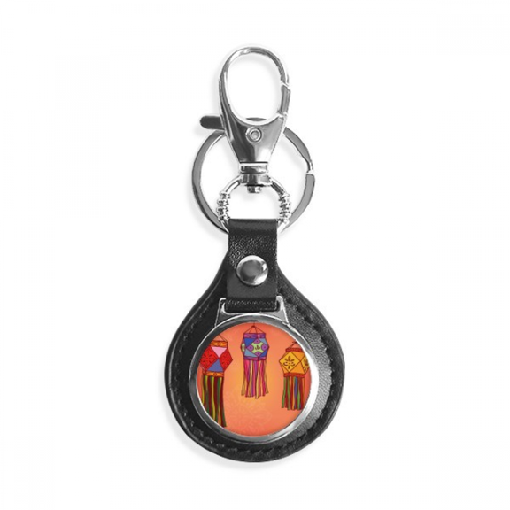 chinese colorful illustration key link chain keyholder finder hook metal
