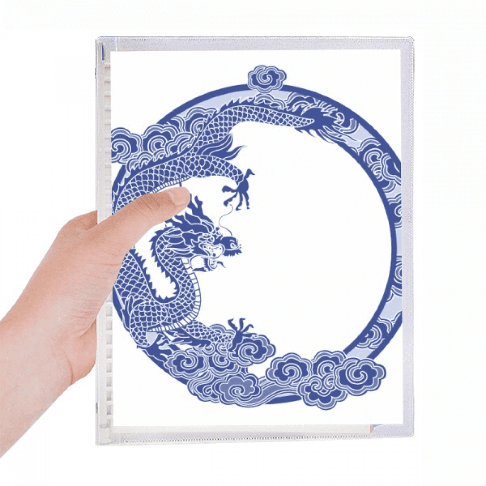 chinese culture blue dragon notebook loose diary refillable journal statiry