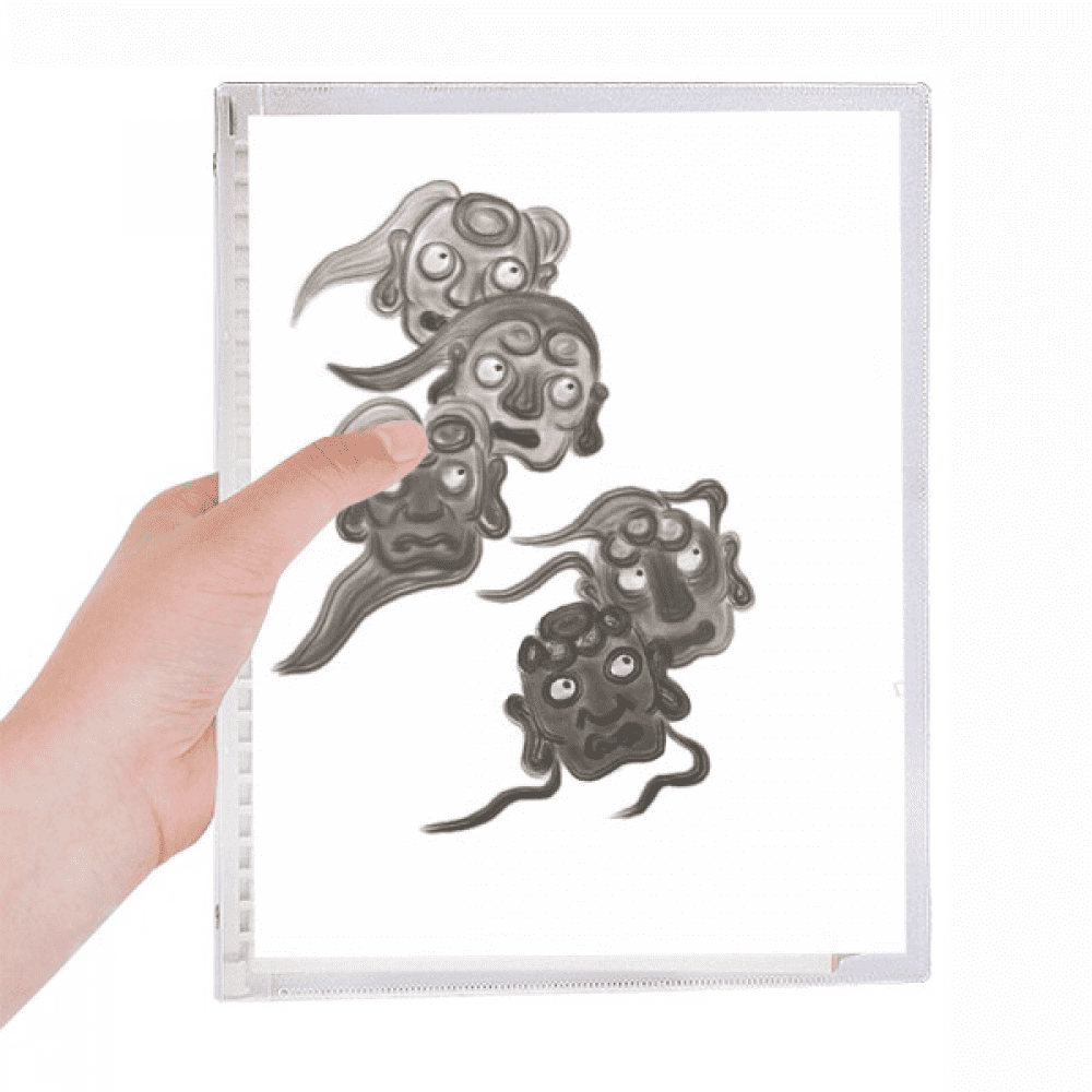 chinese ink style five goblins monster notebook loose diary refillable journal statiry