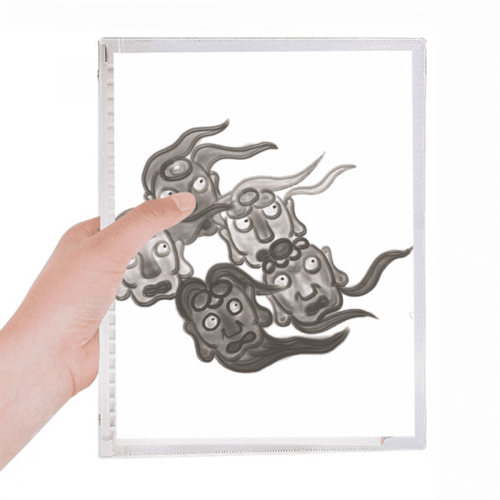 chinese ink style five goblins notebook loose diary refillable journal ...