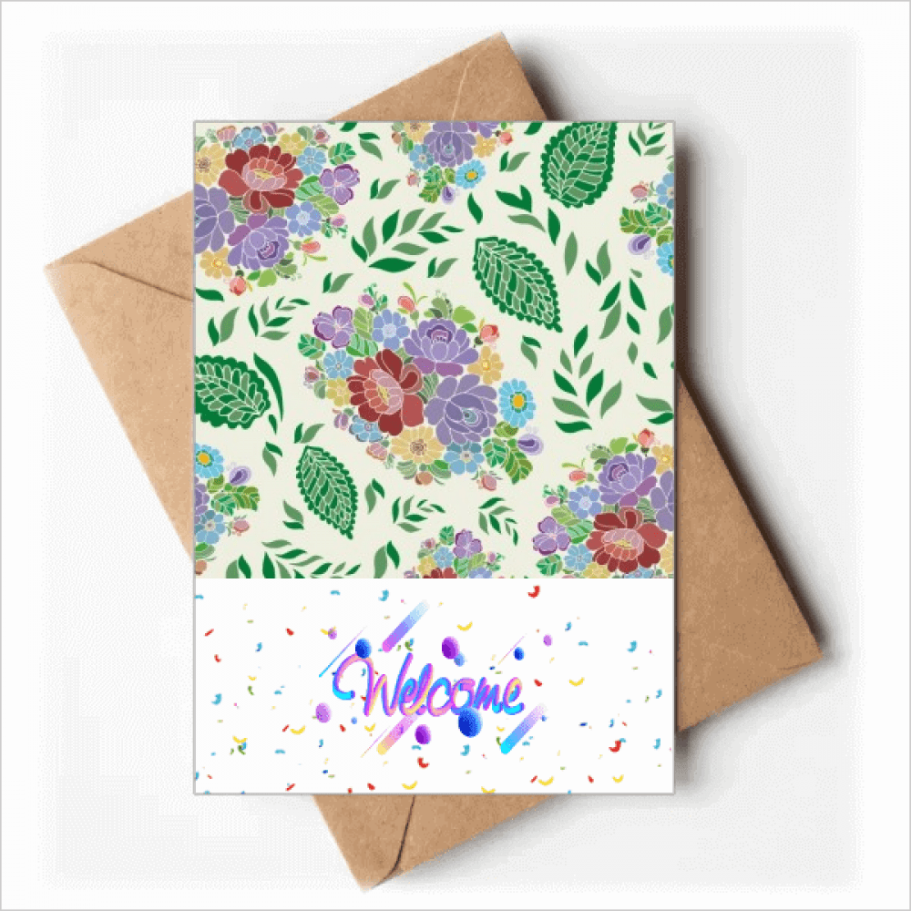 chinese japanese style flowers pattern Welcome Back Greeting Cards Envelopes Blank