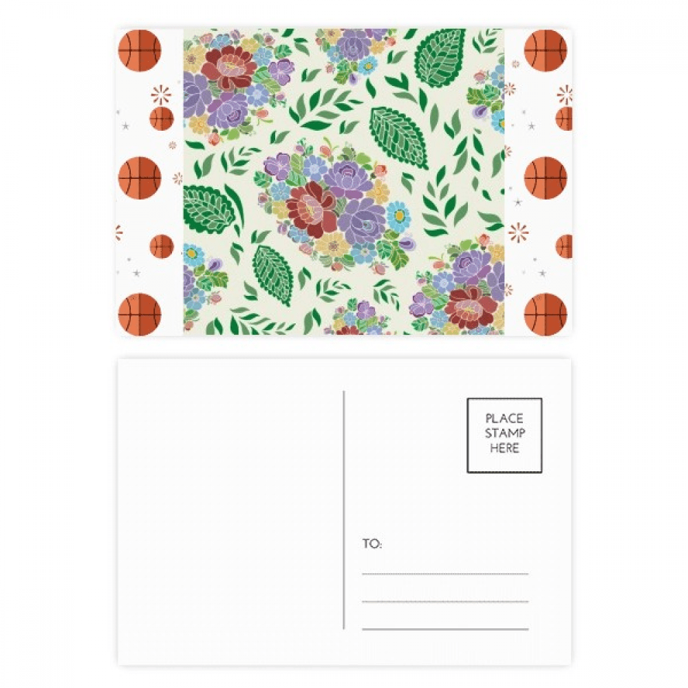 chinese japanese style flowers  pattern basketball postcard set thanks card mailing side 20pcs