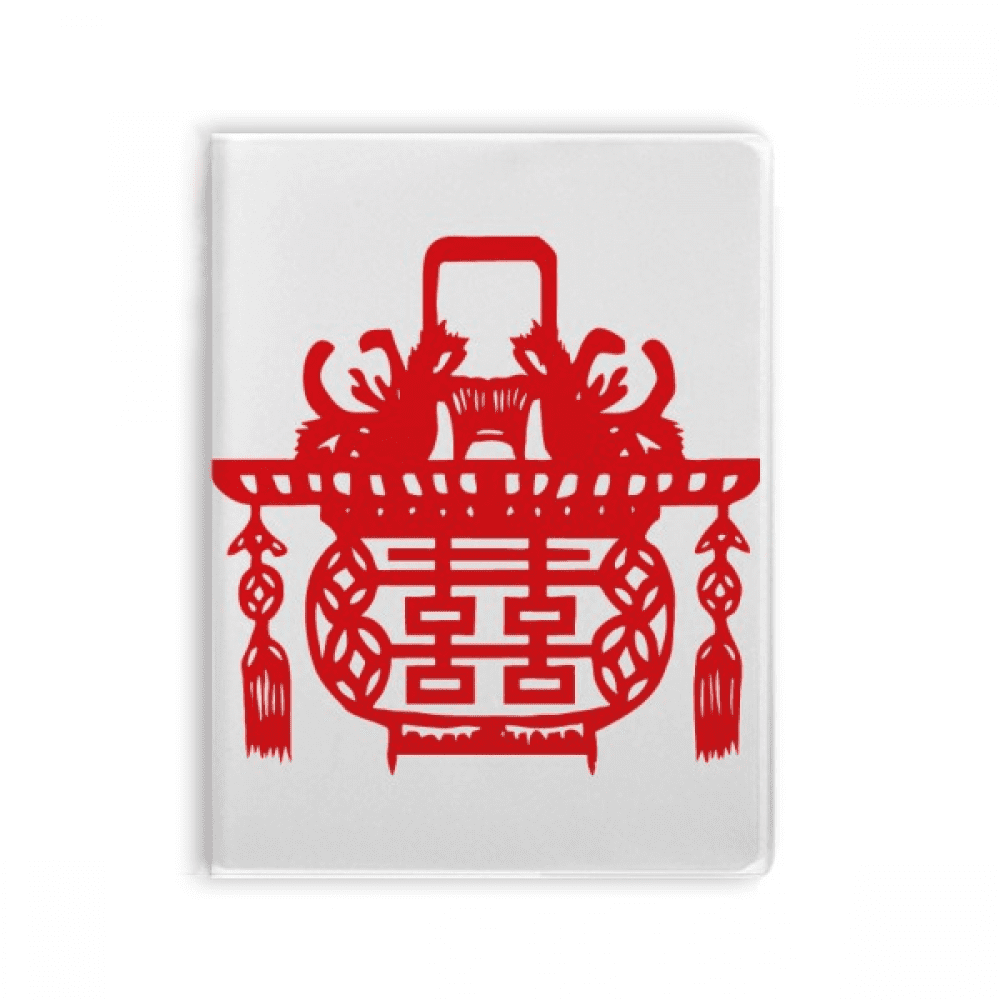 chinese red lotus pattern notebook gum cover diary soft cover journal ...