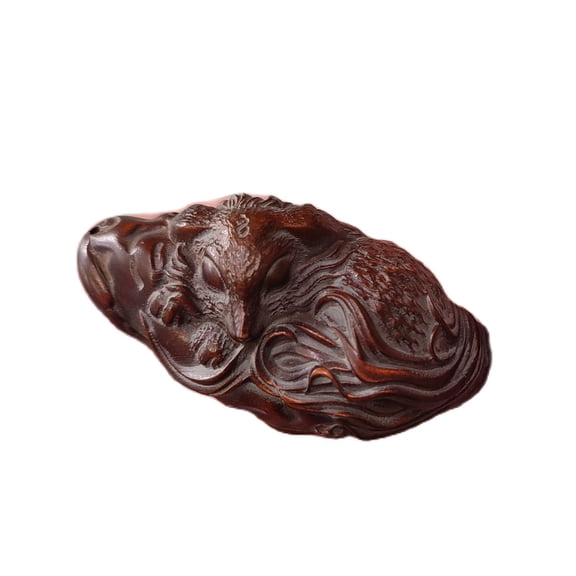 chinese wood appealing sculpture lowrie fox statue beautifully carved pendant Deco decorative sculpture home decor