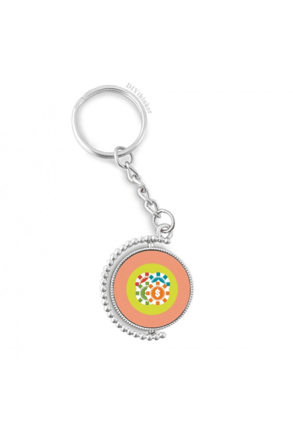chips casino cartoon illustration rotatable keyholder disc accessories chain clip