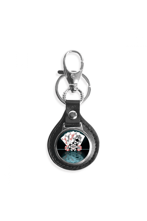 chips playing cards gambling utensils pattern key link chain keyholder finder hook metal