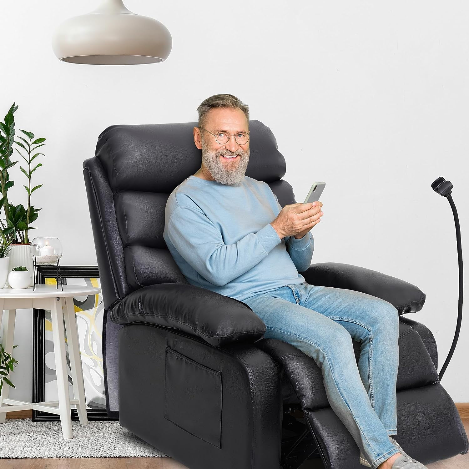 chizzysit Electric Lift Chairs Recliners with Side Pocket for Elderly Power Lift Recliner Chair