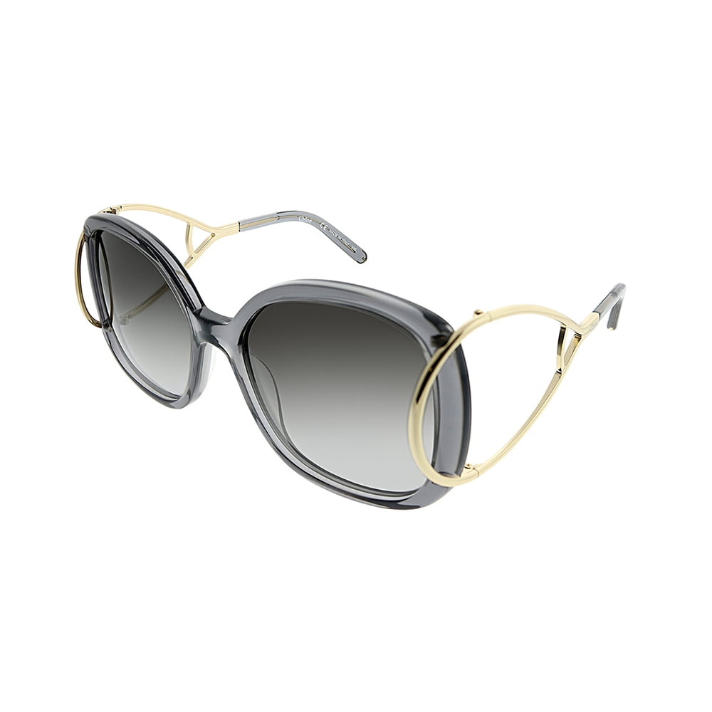 ● CHLOE ● サングラス Black-Gold / Grey Gradient / 59mm Chloe Womens Square Sunglasses CE702S 035 Gold Grey/Grey