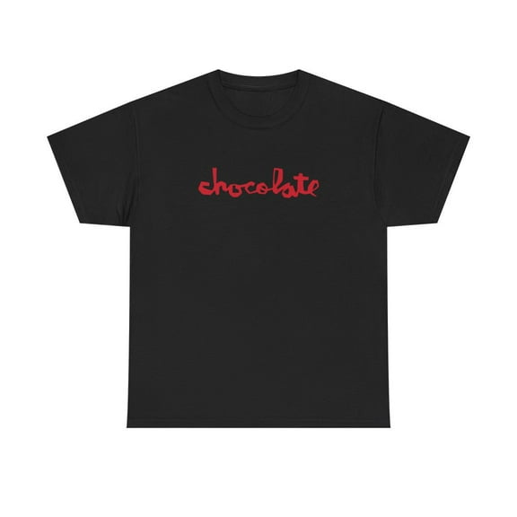 chocolate skateboards Vintage Logo Red White Retro Classic Skate TShirt Print - Black / 2XL