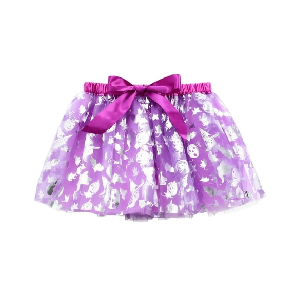 choiix Halloween Printed Tulle Skirt with Elastic Waist Tutu Skirt Outfit for Party Cosplay and Holiday Celebration Women Halloween Costume Apparel 100