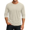 thumbnail image 1 of Gaukiv Men's Three Quarter Sleeve Shirts Raglan Crew Neck Shirts Solid Color Baseball Tops Complexion M, 1 of 7
