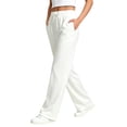 thumbnail image 1 of choiix Women's Fleece Lined Sweatpants with Pockets Drawstring Wide Leg Joggers Loose Casual Lounge Trousers White S, 1 of 7