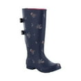 chooka women's wide calf memory foam rain boot, navy, 8 m us - Walmart.com