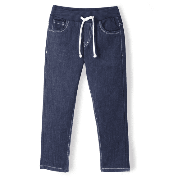 Chopper Club Boys Slim Fit Stretch Denim Jeans, Premium 3x1 Cotton Fabric with Rib Waistband & Drawstrings, Sizes 5-18