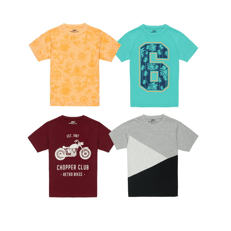 chopper club Boys T shirts Regular Fit Cotton Melange Pack of 4 Printed  Tees for Daily Wear Boys' T-Shirts 