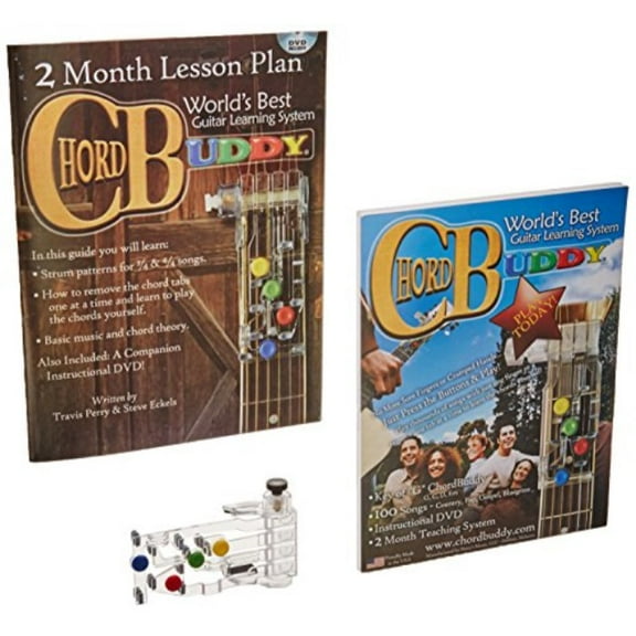 chordbuddy guitar learning system for classical guitars. includes chordbuddy for classical guitars, 2 month lesson plan book, and song book