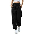 thumbnail image 1 of chouyatou Women's Sports High Waisted Loose Baggy Fleece Gym Jogger Sweatpants with Pocket, 1 of 5