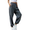thumbnail image 1 of chouyatou Women's Sports High Waisted Loose Baggy Fleece Gym Jogger Sweatpants with Pocket, 1 of 2