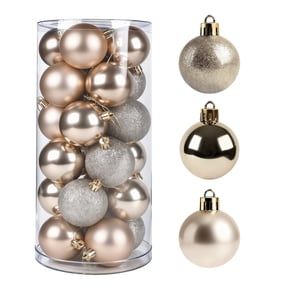 Behome 24 Packs Christmas Ball Ornaments, 2.36 Inches Plastic Hanging Xmas Balls Decorations for Xmas Tree, Holiday, Wedding, Party