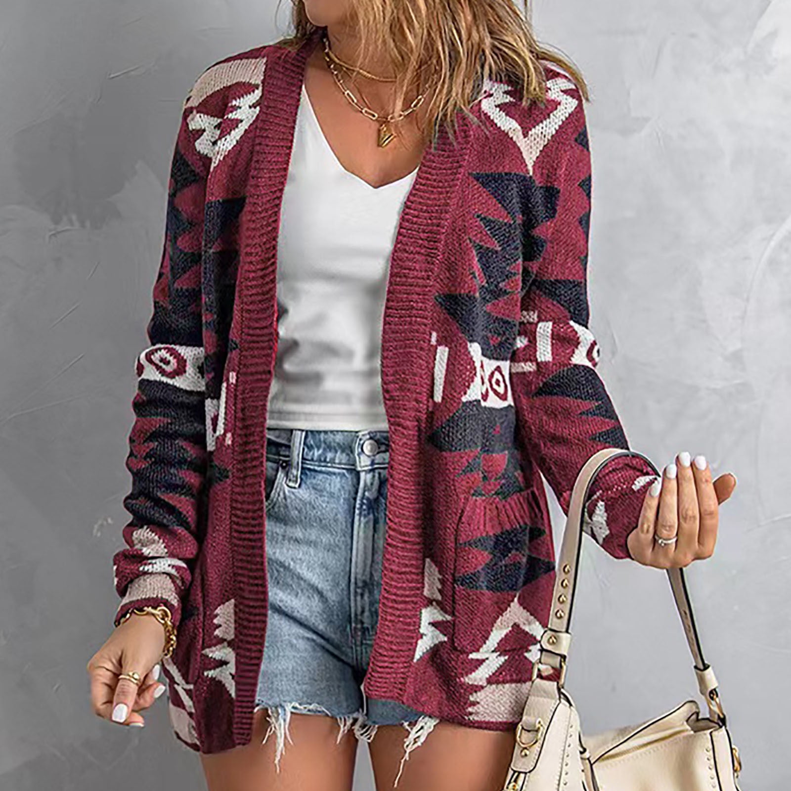 christmas cardigan sweaters for women long sleeve open front jacket