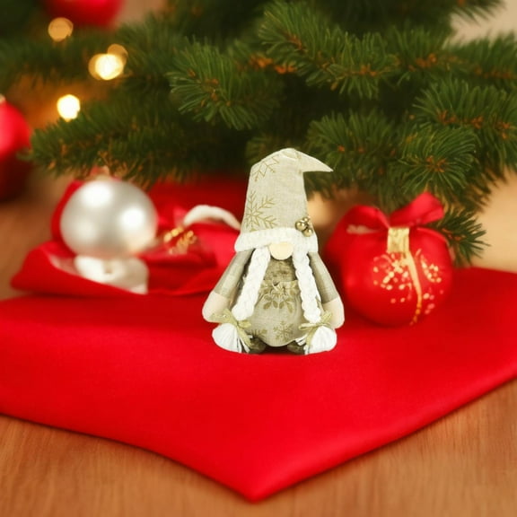 Knitted Faceless Doll Ornament Set - Scandinavian Christmas Desktop Decor, Minimalist Nordic Gnome Figurines, Cozy Holiday Shelf Display (4 Pc)