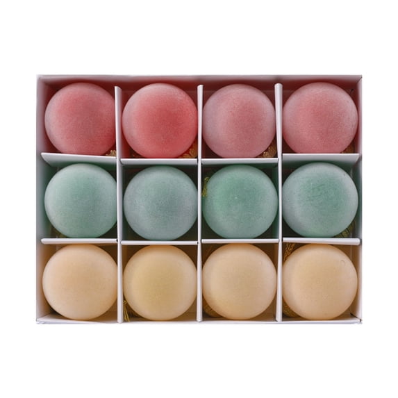 christmas decorations 12 pieces of velvet Christmas balls and Christmas tree ornaments. 4-inch velvet Christmas balls are suitable for home decoration during festivals, weddings, parties