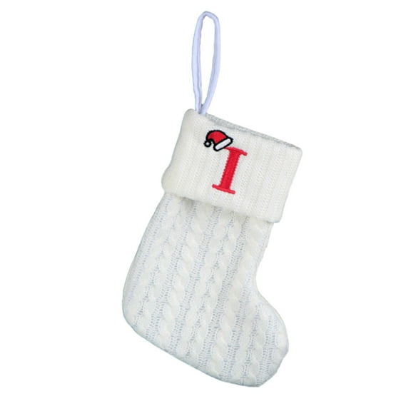 christmas decorations Christmas decorations: Children's knitted white embroidered Christmas socks, Christmas decorations