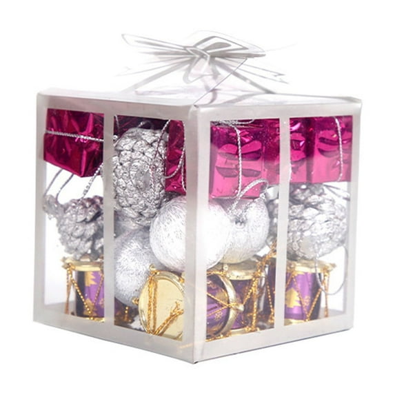 christmas decorations New mini Christmas multi-pack gift box with colorful bell cones, Christmas tree pendants and Christmas decorations