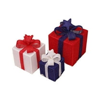 christmas decorations A set of Christmas light box remote controls, 3 LED gift boxes for outdoor high-rack Christmas gift box decoration, indoor and outdoor patio decoration