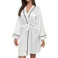 thumbnail image 1 of christmas family pajama sets for women matching plaid sleepwear Women's Home Pajamas Women's Imitation Silk V Neck Pajamas Home Wear, 1 of 3