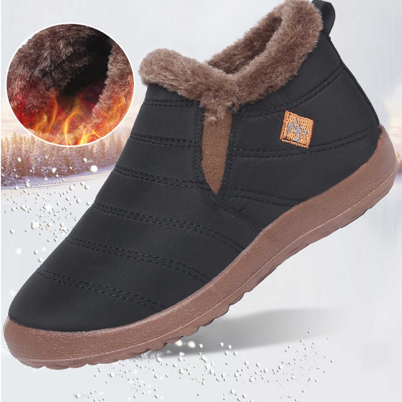 christmas mens couple boots water proof snow boots winter flat velvet