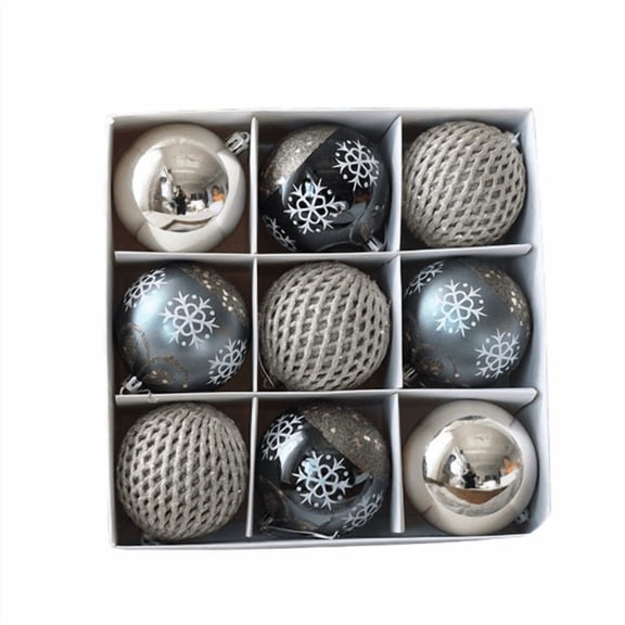 christmas ornaments 9-Pack 8cm Painted Christmas Ball Ornament Set Decorative Hanging Pieces indoor christmas decorations
