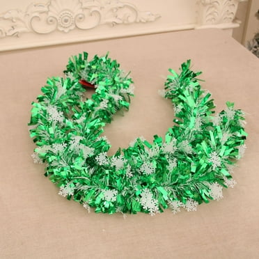 christmas tinsel garland,Christmas Tree Tinsel Garland,Metallic Twist Garland Xmas Tree Decorations Wedding Birthday New Year Hanging Ornaments Party Supplies,Christmas Snowflake Tinsel Garland