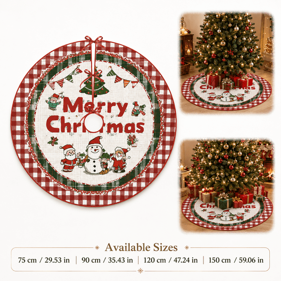 christmas tree skirt, Style F Round Tree Base Cover for Under Tree, Christmas Tree Decorations Indoor, Holiday Decor Mat