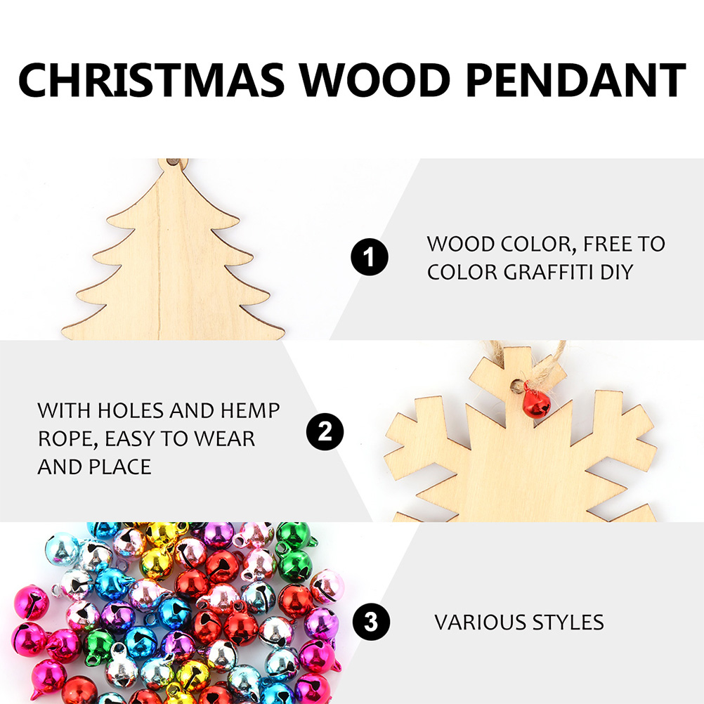 christmas wooden ornaments 240pcs DIY Craft Wooden Christmas Ornaments