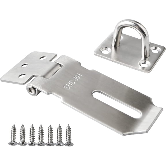 chuanquan Door Hinge Lock Padlock, Black Clasp Latch Hinges