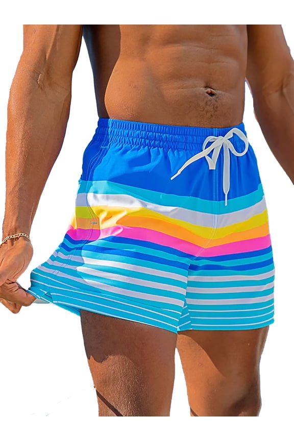 Men's Stretch 5.5\&q; Swim Trunks (Flamingo, S)