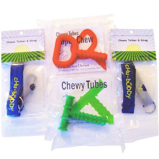 chubuddy Chewy Holders (2 Navy Tethers and 2 Natural Straps) Combo Pack