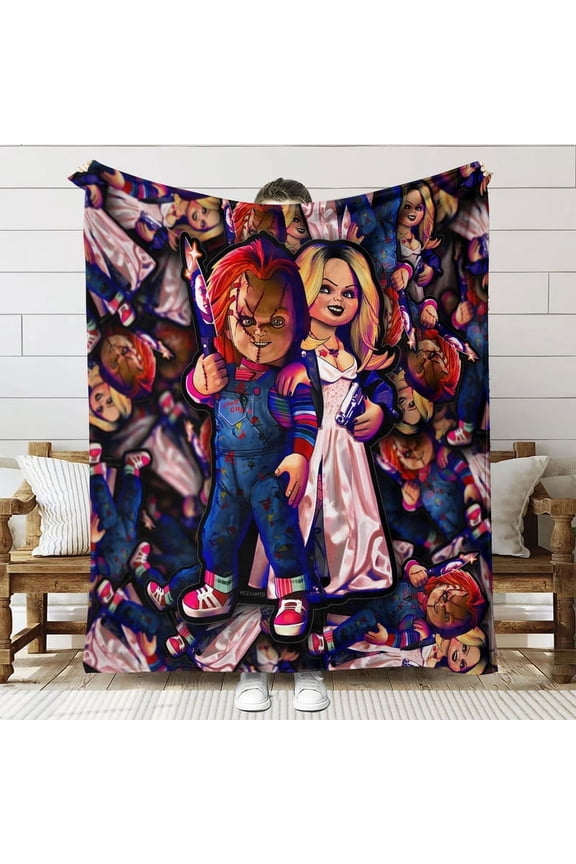 chucky Anti Pilling Flannel Blanket Gifts for Fans Lover Girls Boys Women Present Hoodie Him Bed 50"x60"