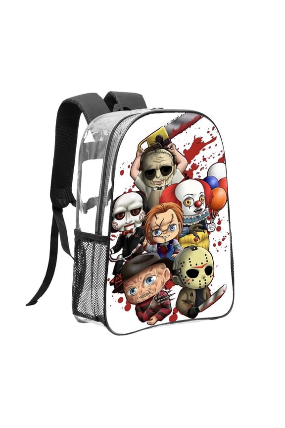 chucky Pattern Transparent Backpack Lightweight And fashionable Showcasing Personality And Leading The Trend