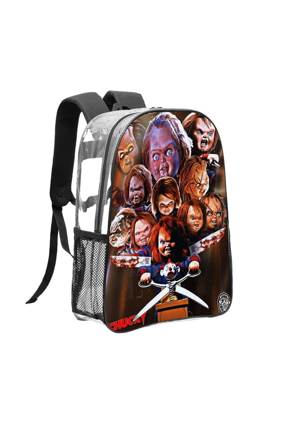 chucky Pattern Transparent Backpack Lightweight And fashionable Showcasing Personality And Leading The Trend