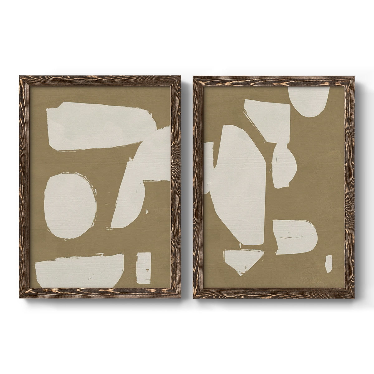 Chunky Abstract I - Premium Framed Canvas 2 Piece Set - Ready to Hang