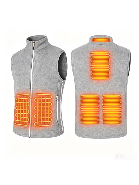 Unisex Heated Vest, 6 Heating Zones 3 Temperature Levels, USB Rechargeable Polar Fleece Heating Vest for Men Women, Washable Winter Thermal Vest for Outdoor Camping Hiking, Multiple Colors