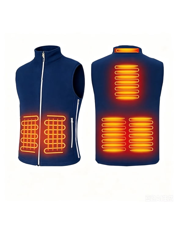 Unisex Heated Vest, 6 Heating Zones 3 Temperature Levels, USB Rechargeable Polar Fleece Heating Vest for Men Women, Washable Winter Thermal Vest for Outdoor Camping Hiking, Multiple Colors