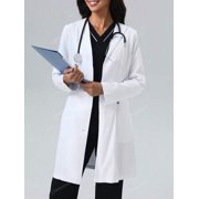 cimmuovere White Fashion Collared Jacket With Large Pockets, Lab Uniform Coat