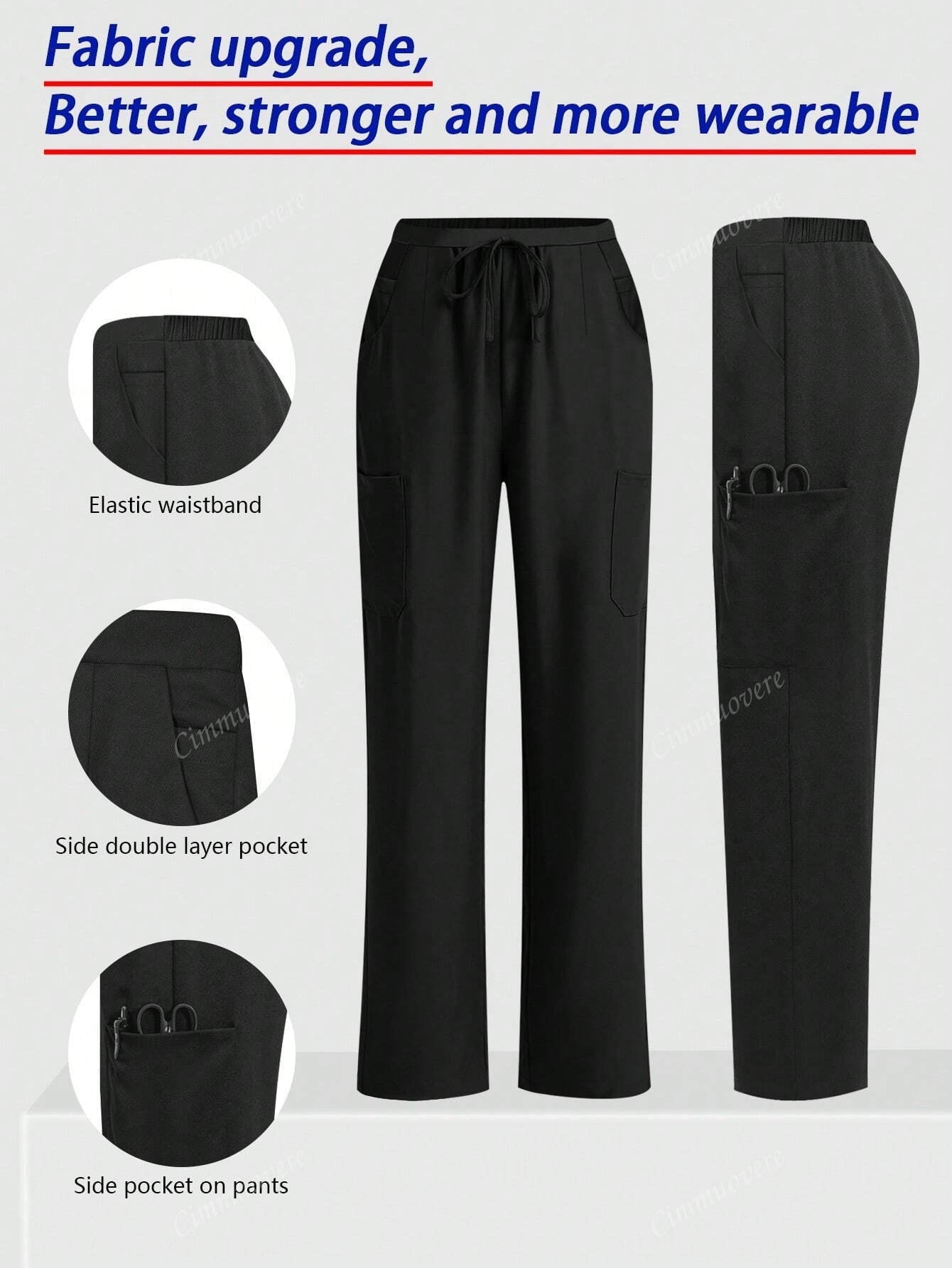 cimmuovere Women's Healthcare Pants, Comfortable Solid Color Simple ...